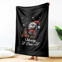 Merry F Caw F Raven Lover Throw Blanket Funny Christmas Gift - Wonder Print Shop