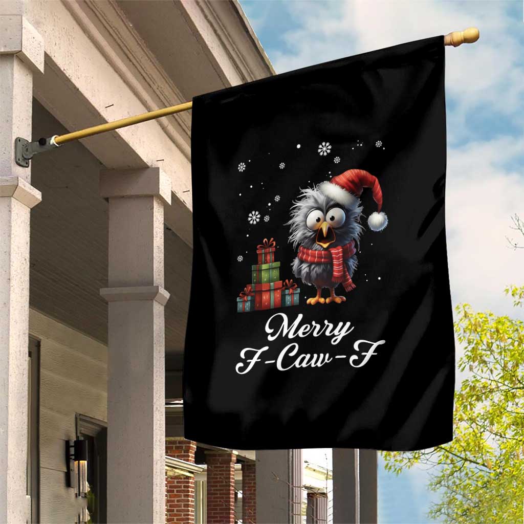 Merry F Caw F Raven Lover Garden Flag Funny Christmas Gift - Wonder Print Shop