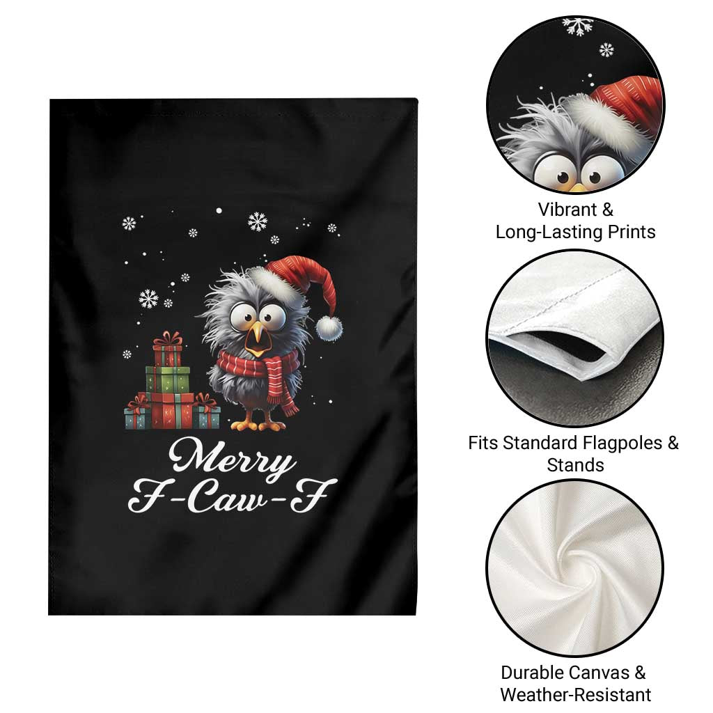 Merry F Caw F Raven Lover Garden Flag Funny Christmas Gift - Wonder Print Shop