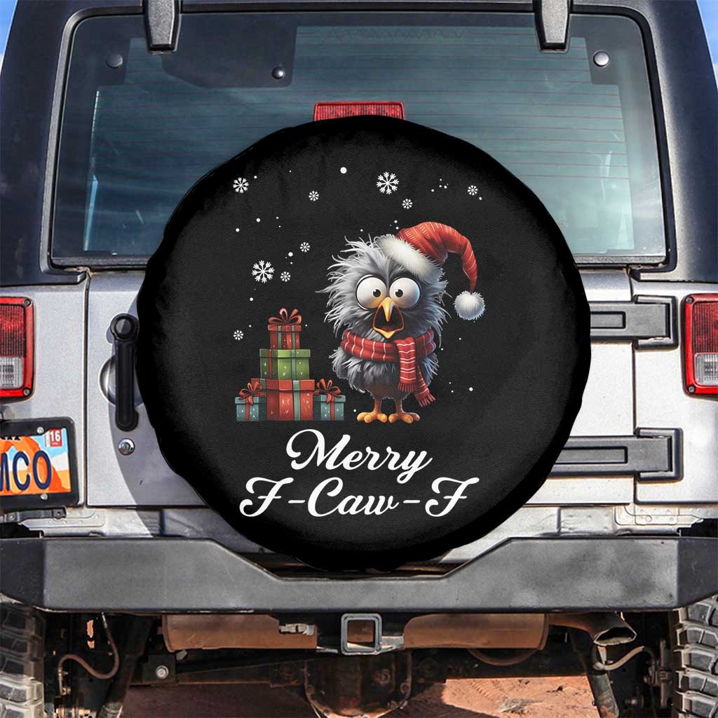 Merry F Caw F Raven Lover Spare Tire Cover Funny Christmas Gift - Wonder Print Shop