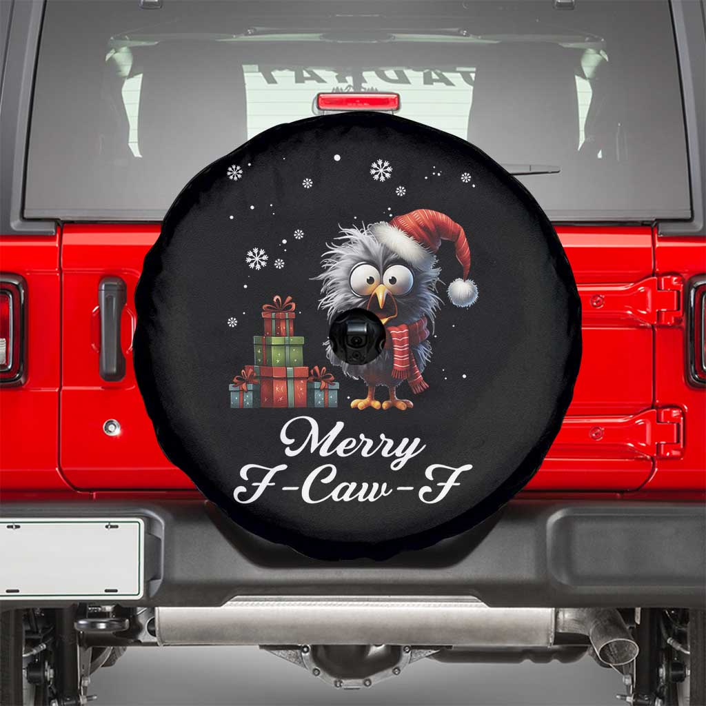 Merry F Caw F Raven Lover Spare Tire Cover Funny Christmas Gift - Wonder Print Shop