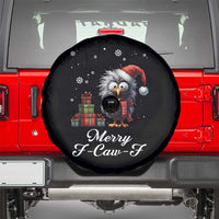 Merry F Caw F Raven Lover Spare Tire Cover Funny Christmas Gift - Wonder Print Shop