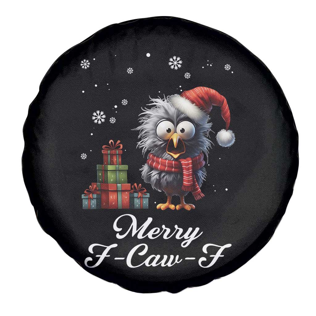 Merry F Caw F Raven Lover Spare Tire Cover Funny Christmas Gift - Wonder Print Shop