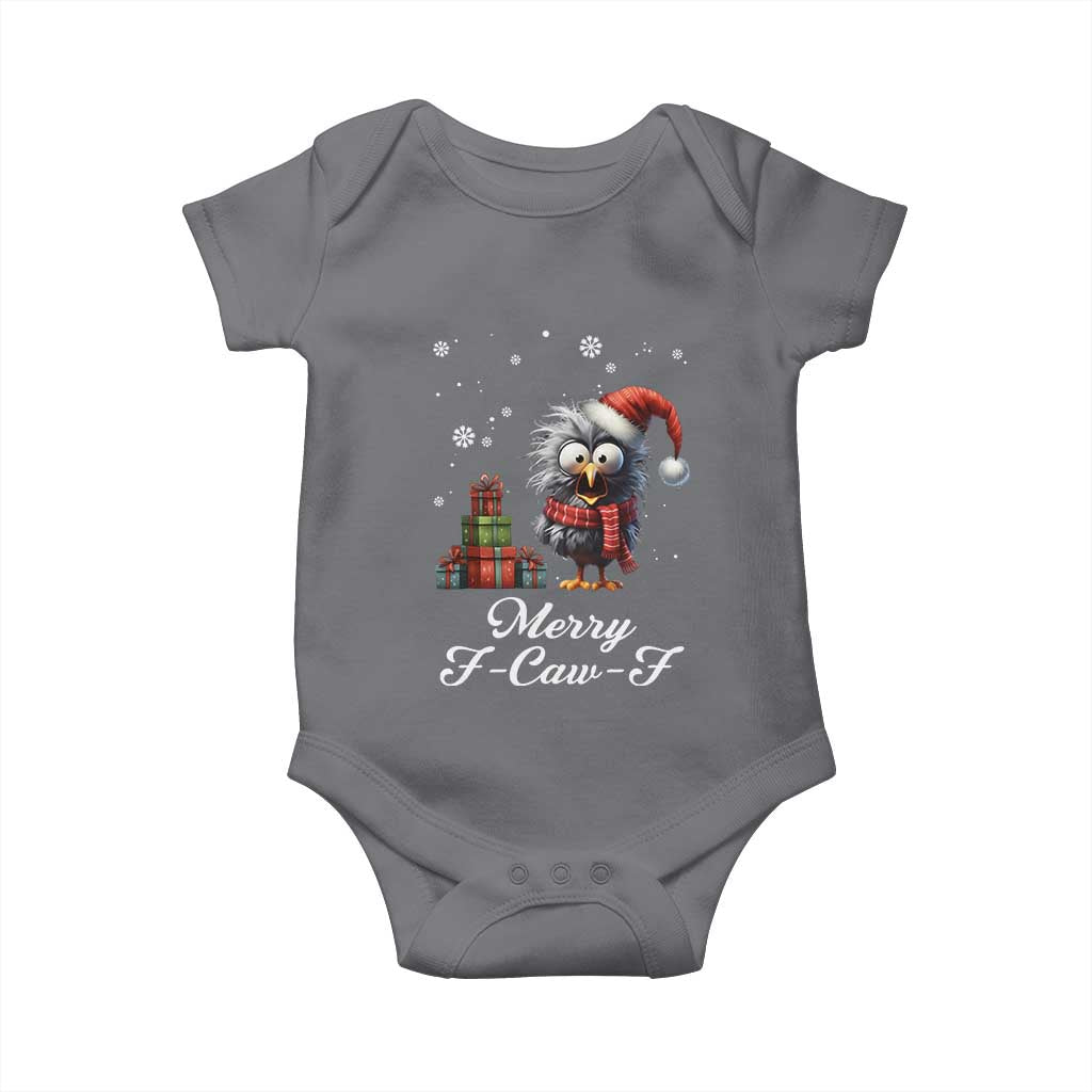 Merry F Caw F Raven Lover Baby Onesie Funny Christmas Gift - Wonder Print Shop