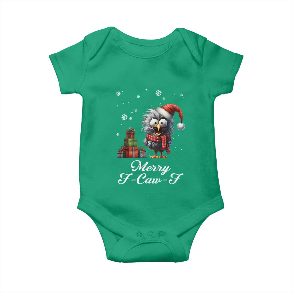 Merry F Caw F Raven Lover Baby Onesie Funny Christmas Gift - Wonder Print Shop