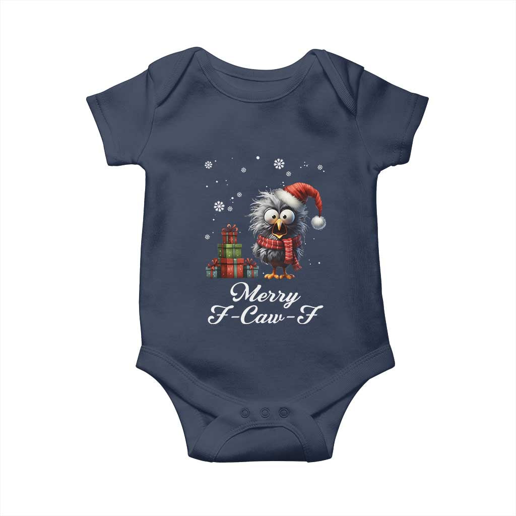 Merry F Caw F Raven Lover Baby Onesie Funny Christmas Gift - Wonder Print Shop