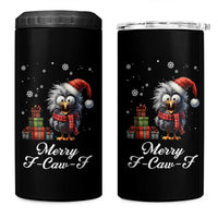 Merry F Caw F Raven Lover 4 in 1 Can Cooler Tumbler Funny Christmas Gift - Wonder Print Shop
