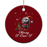 Merry F Caw F Raven Lover Ceramic Ornament Funny Xmas Gift - Wonder Print Shop