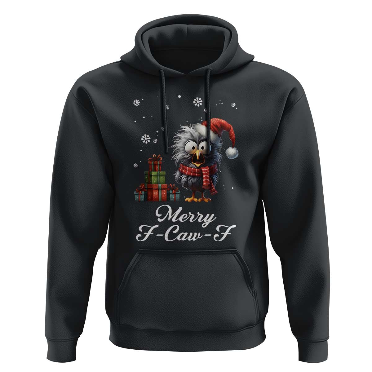 Merry F Caw F Raven Lover Hoodie Funny Christmas Gift - Wonder Print Shop