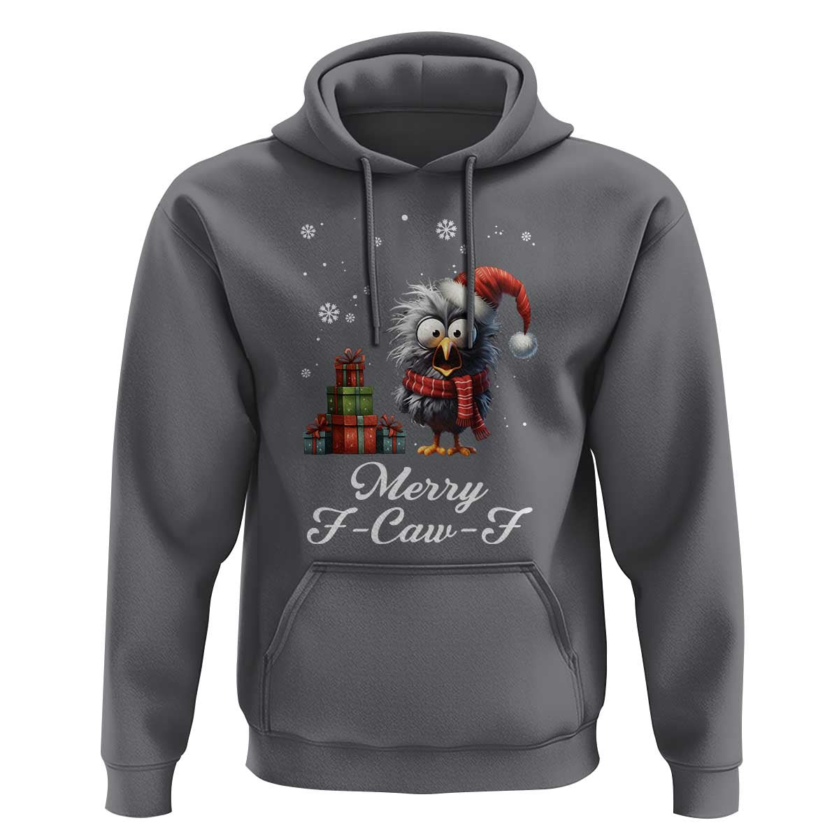 Merry F Caw F Raven Lover Hoodie Funny Christmas Gift - Wonder Print Shop