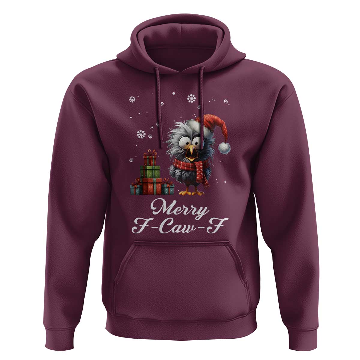 Merry F Caw F Raven Lover Hoodie Funny Christmas Gift - Wonder Print Shop
