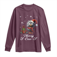 Merry F Caw F Raven Lover Long Sleeve Shirt Funny Christmas Gift - Wonder Print Shop