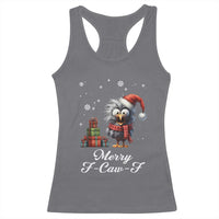 Merry F Caw F Raven Lover Racerback Tank Top Funny Christmas Gift - Wonder Print Shop