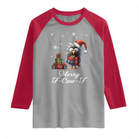 Merry F Caw F Raven Lover Raglan Shirt Funny Christmas Gift - Wonder Print Shop