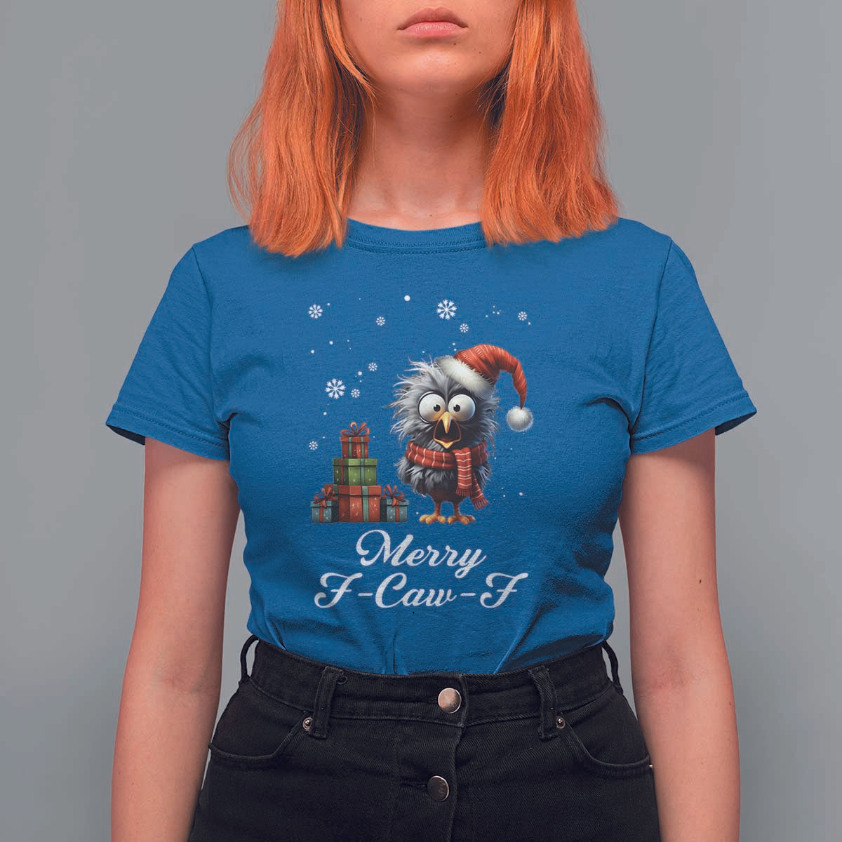 Merry F Caw F Raven Lover T Shirt For Women Funny Christmas Gift - Wonder Print Shop