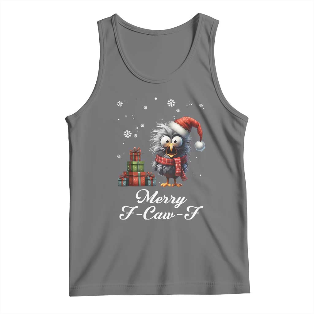 Merry F Caw F Raven Lover Tank Top Funny Christmas Gift - Wonder Print Shop