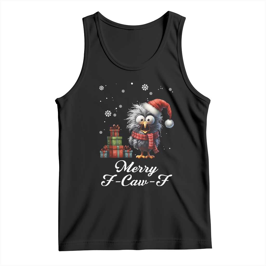 Merry F Caw F Raven Lover Tank Top Funny Christmas Gift - Wonder Print Shop