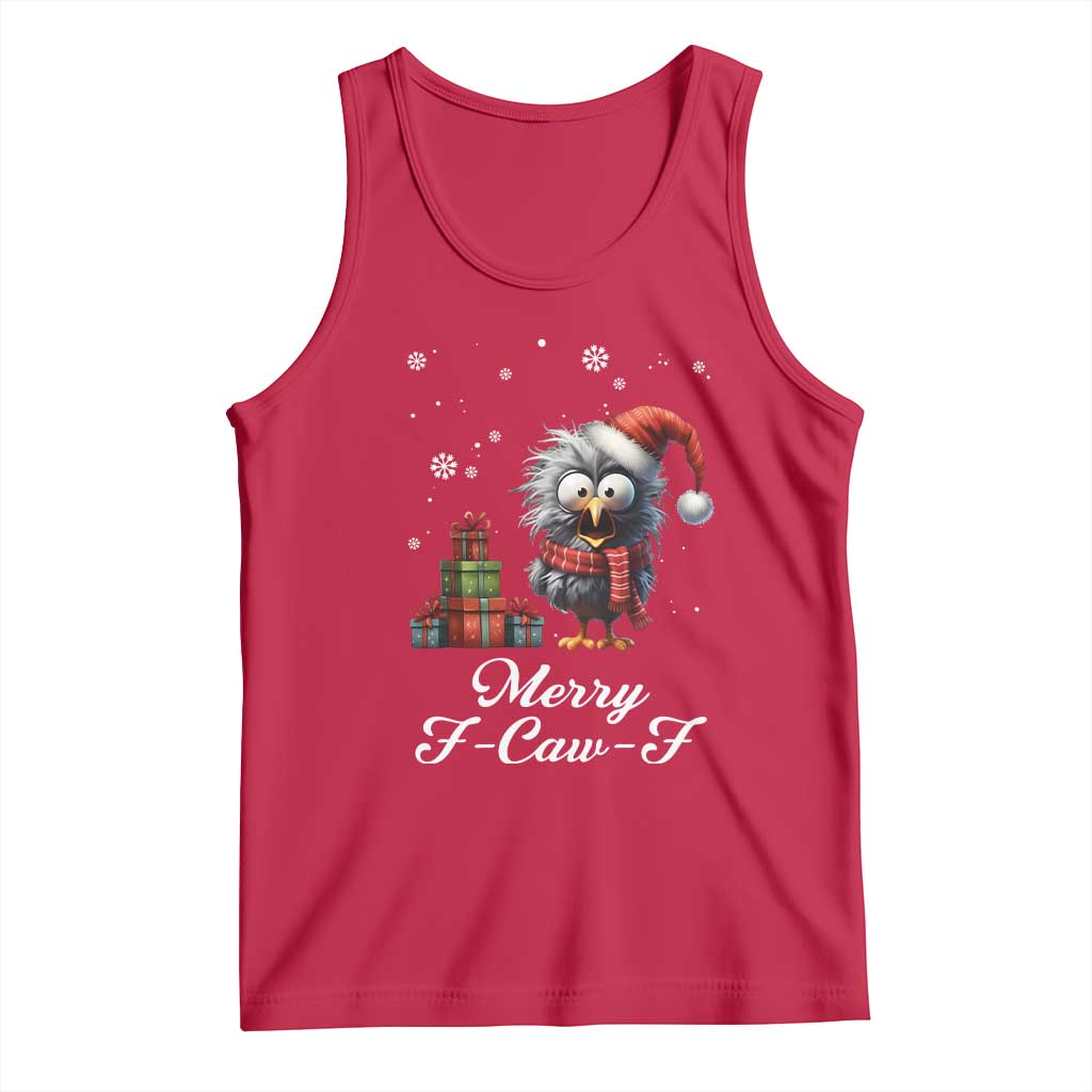 Merry F Caw F Raven Lover Tank Top Funny Christmas Gift - Wonder Print Shop