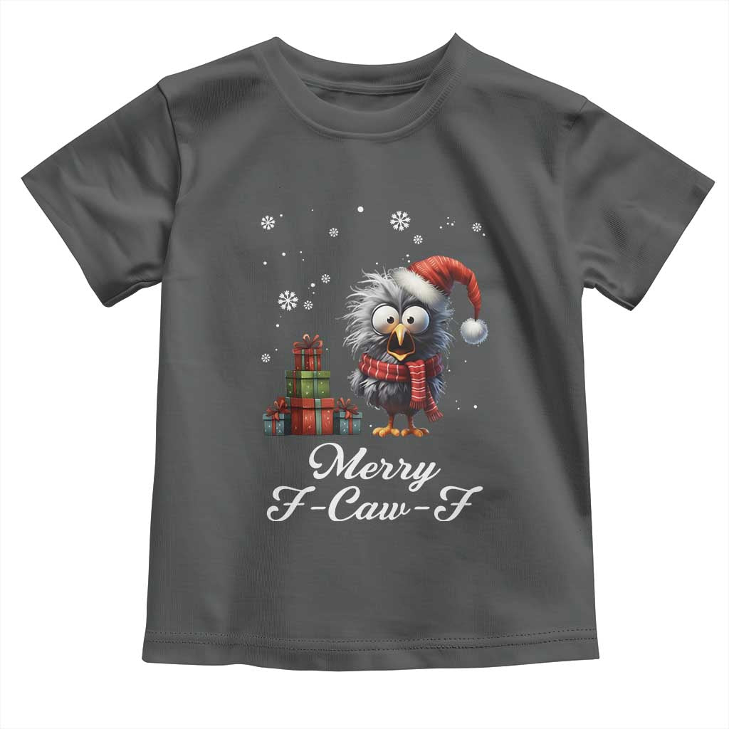 Merry F Caw F Raven Lover Toddler T Shirt Funny Christmas Gift - Wonder Print Shop