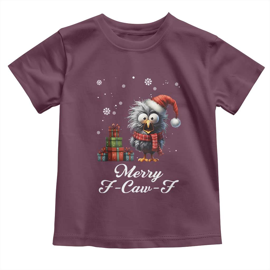 Merry F Caw F Raven Lover Toddler T Shirt Funny Christmas Gift - Wonder Print Shop