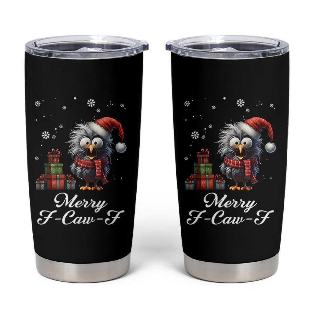 Merry F Caw F Raven Lover Tumbler Cup Funny Christmas Gift - Wonder Print Shop