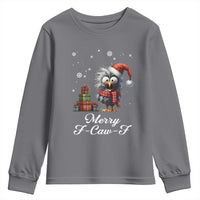 Merry F Caw F Raven Lover Youth Sweatshirt Funny Christmas Gift - Wonder Print Shop