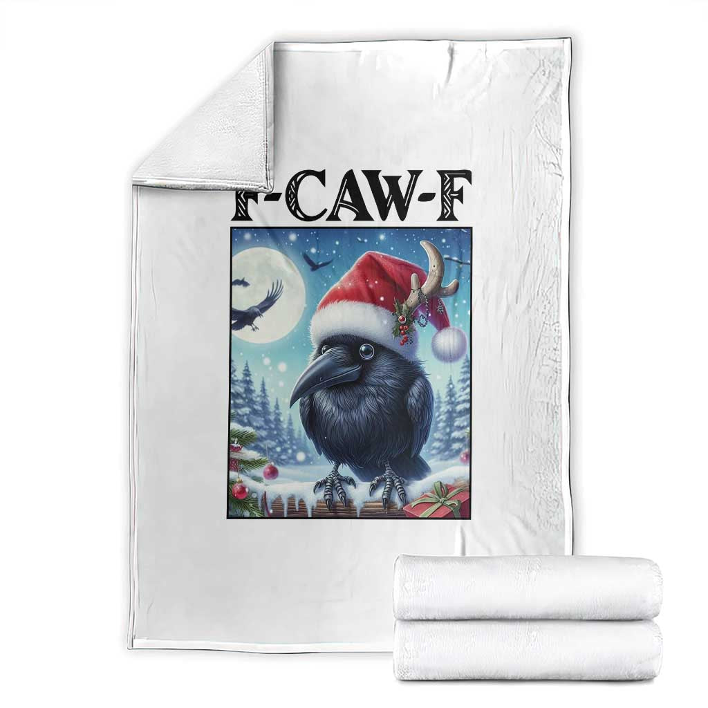 F Caw F Christmas Raven Throw Blanket Funny Bird Lover Gift - Wonder Print Shop