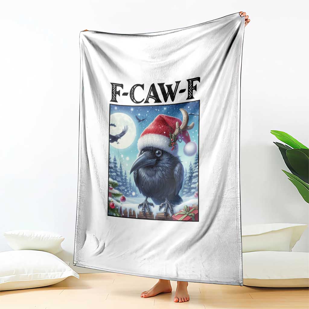F Caw F Christmas Raven Throw Blanket Funny Bird Lover Gift - Wonder Print Shop