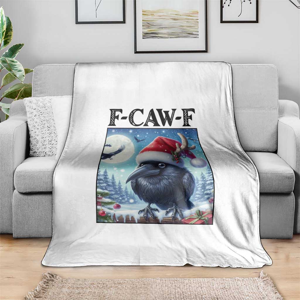 F Caw F Christmas Raven Throw Blanket Funny Bird Lover Gift - Wonder Print Shop