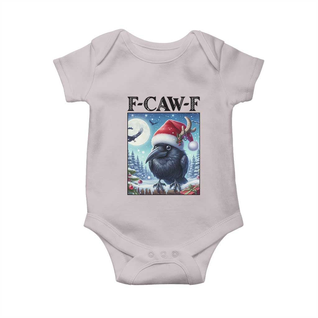 F Caw F Christmas Raven Baby Onesie Funny Bird Lover Gift - Wonder Print Shop
