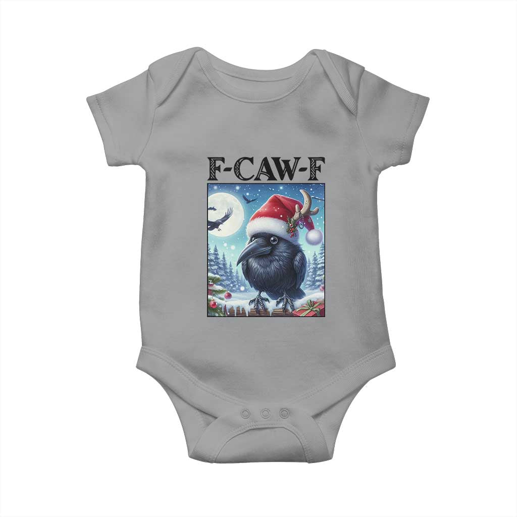 F Caw F Christmas Raven Baby Onesie Funny Bird Lover Gift - Wonder Print Shop