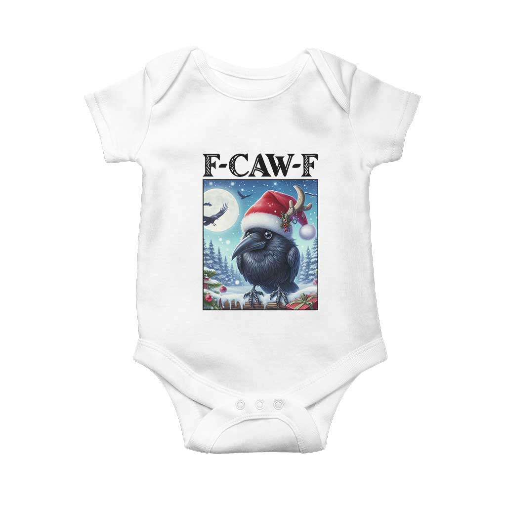 F Caw F Christmas Raven Baby Onesie Funny Bird Lover Gift - Wonder Print Shop