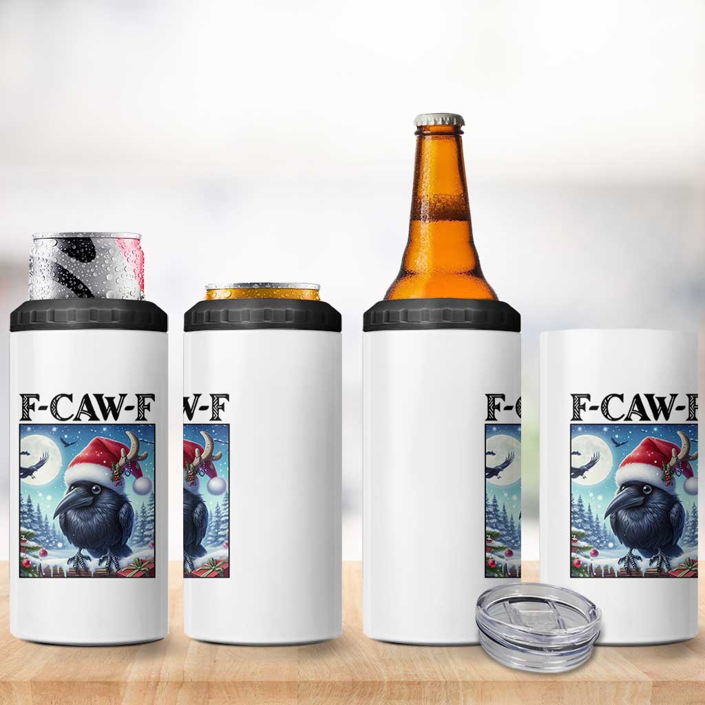 F Caw F Christmas Raven 4 in 1 Can Cooler Tumbler Funny Bird Lover Gift - Wonder Print Shop