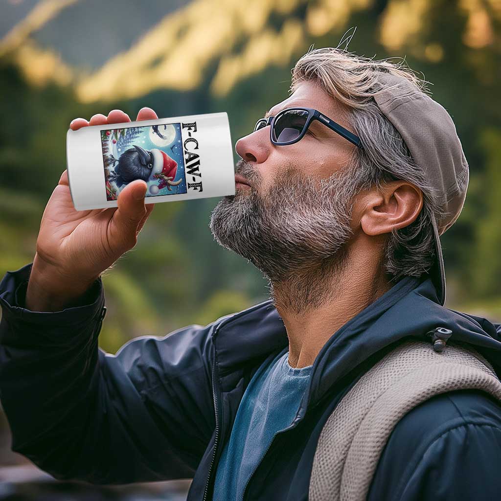 F Caw F Christmas Raven 4 in 1 Can Cooler Tumbler Funny Bird Lover Gift - Wonder Print Shop