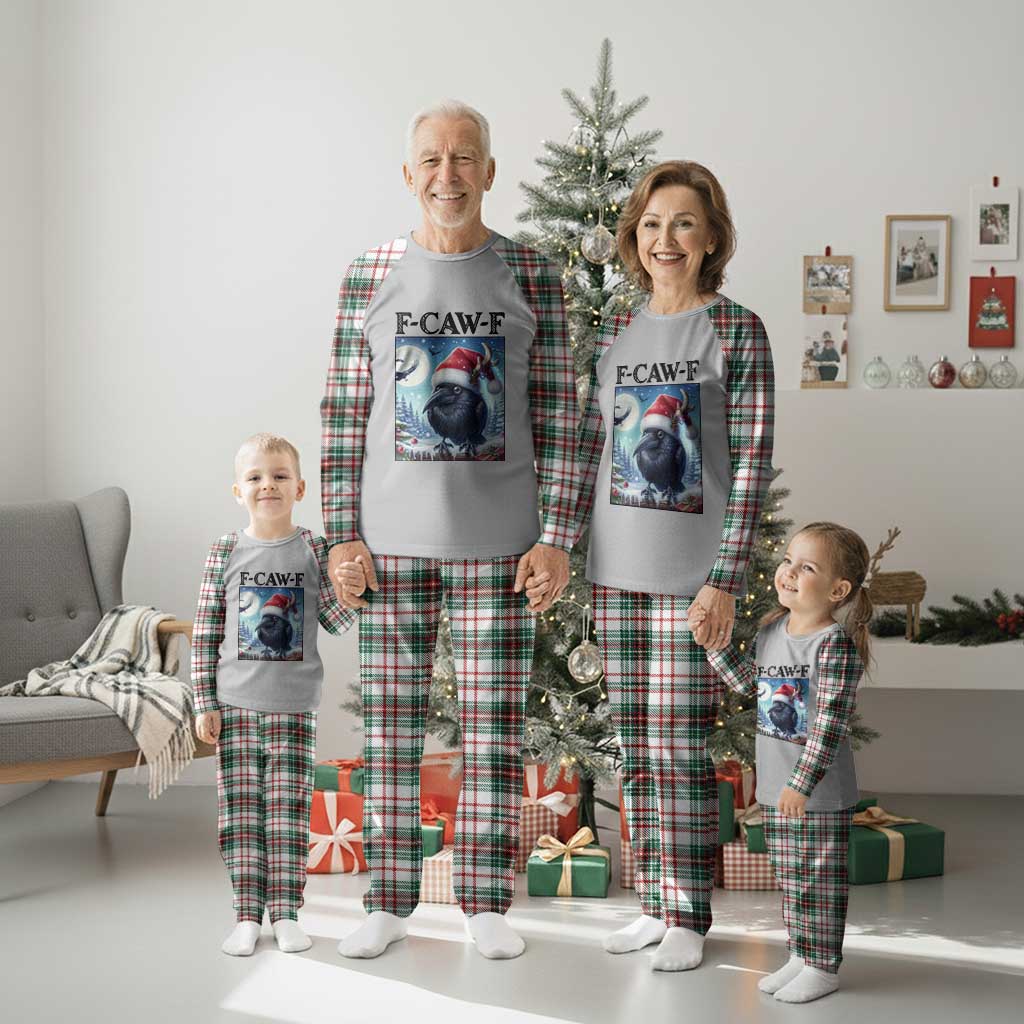 F Caw F Xmas Raven Plaid Pajama Set Funny Bird Lover Gift - Wonder Print Shop