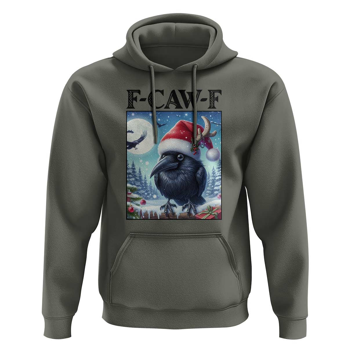 F Caw F Christmas Raven Hoodie Funny Bird Lover Gift - Wonder Print Shop