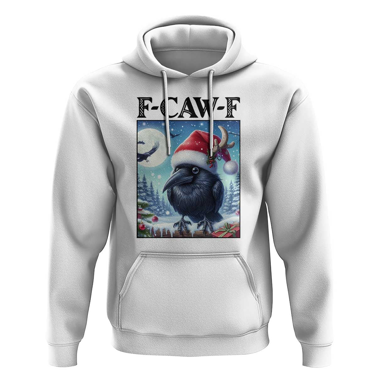 F Caw F Christmas Raven Hoodie Funny Bird Lover Gift - Wonder Print Shop