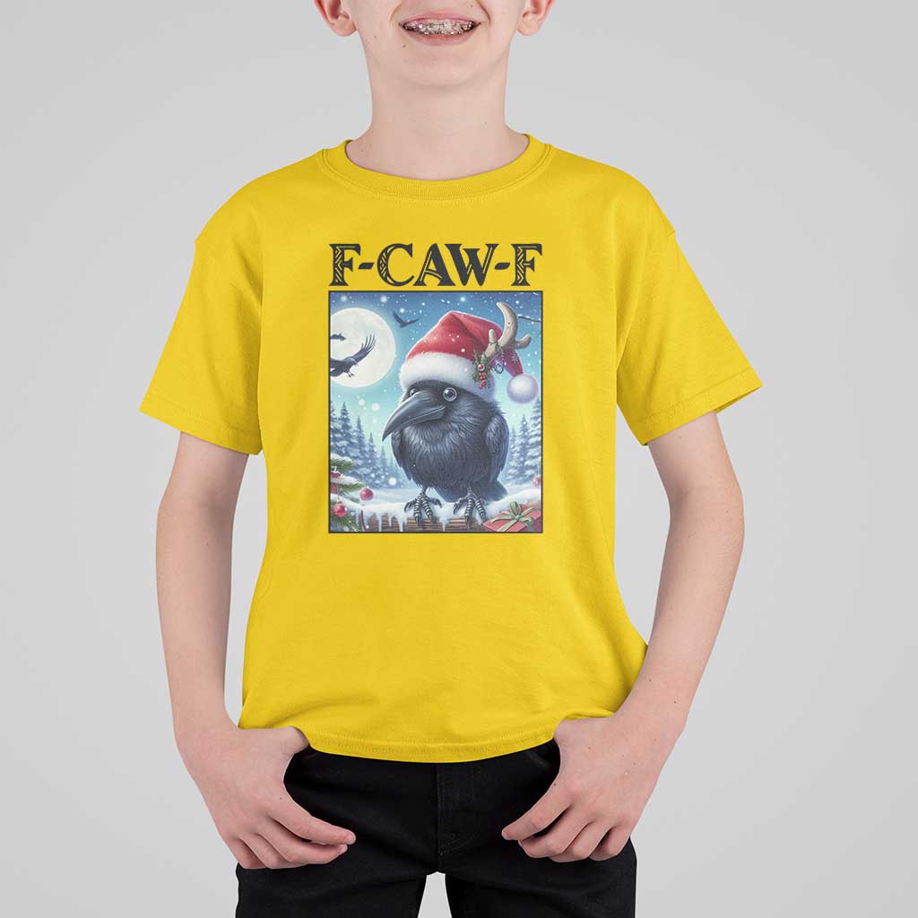 F Caw F Christmas Raven T Shirt For Kid Funny Bird Lover Gift - Wonder Print Shop