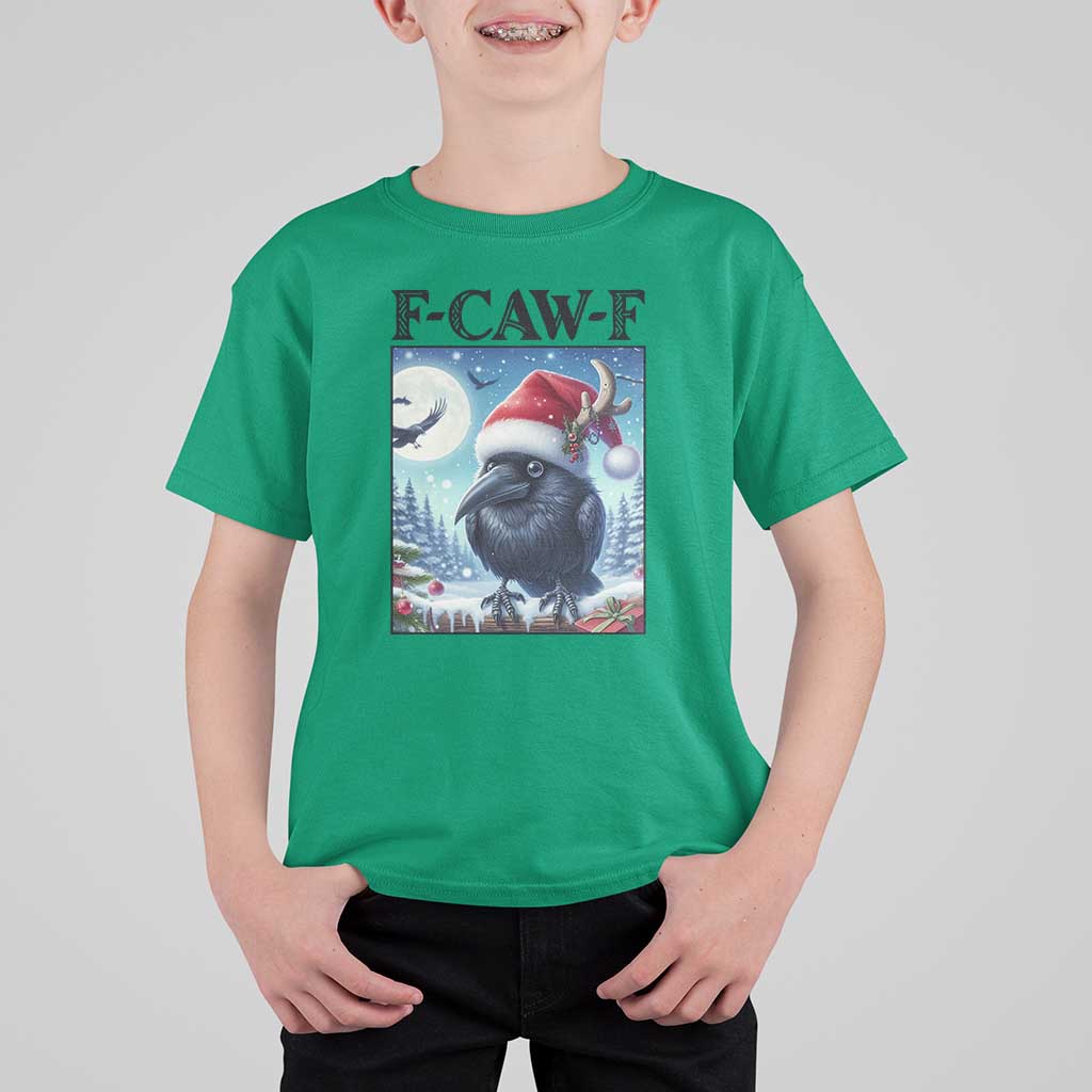 F Caw F Christmas Raven T Shirt For Kid Funny Bird Lover Gift - Wonder Print Shop