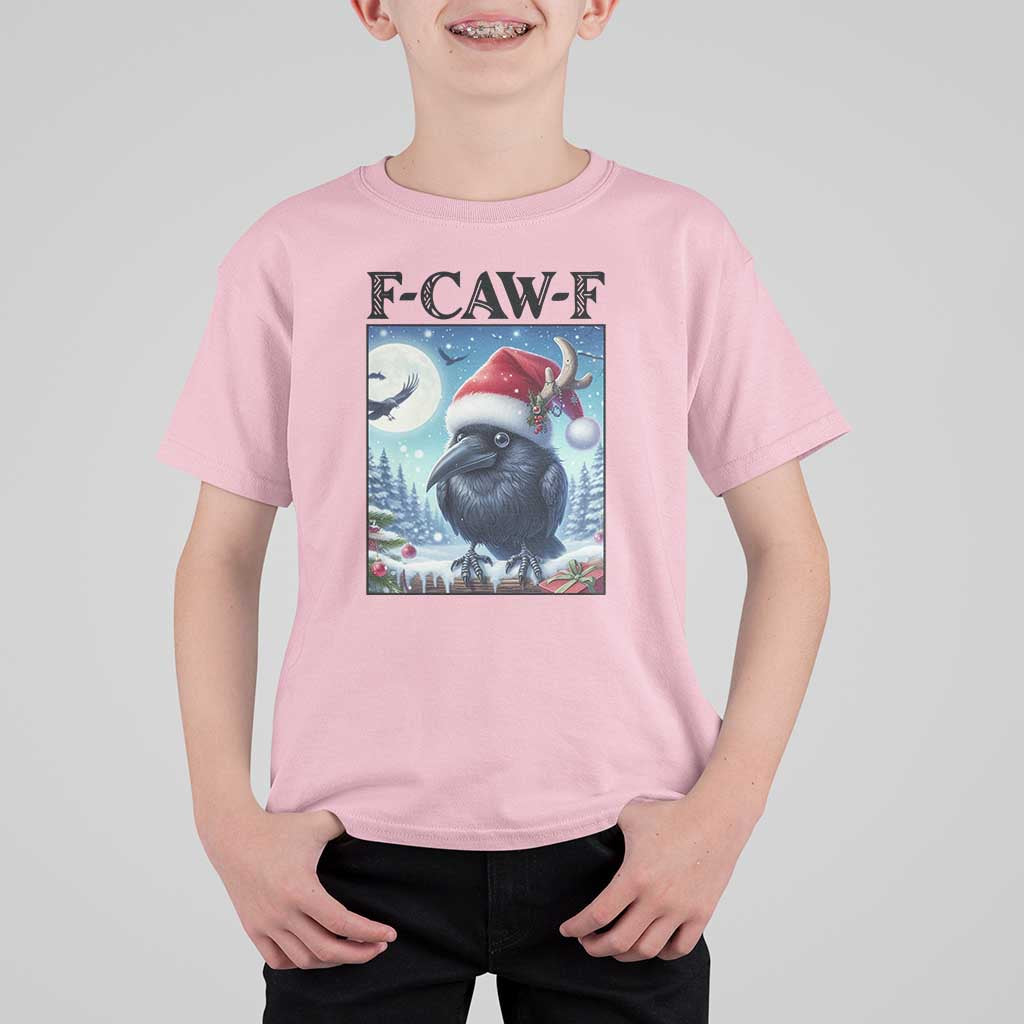 F Caw F Christmas Raven T Shirt For Kid Funny Bird Lover Gift - Wonder Print Shop