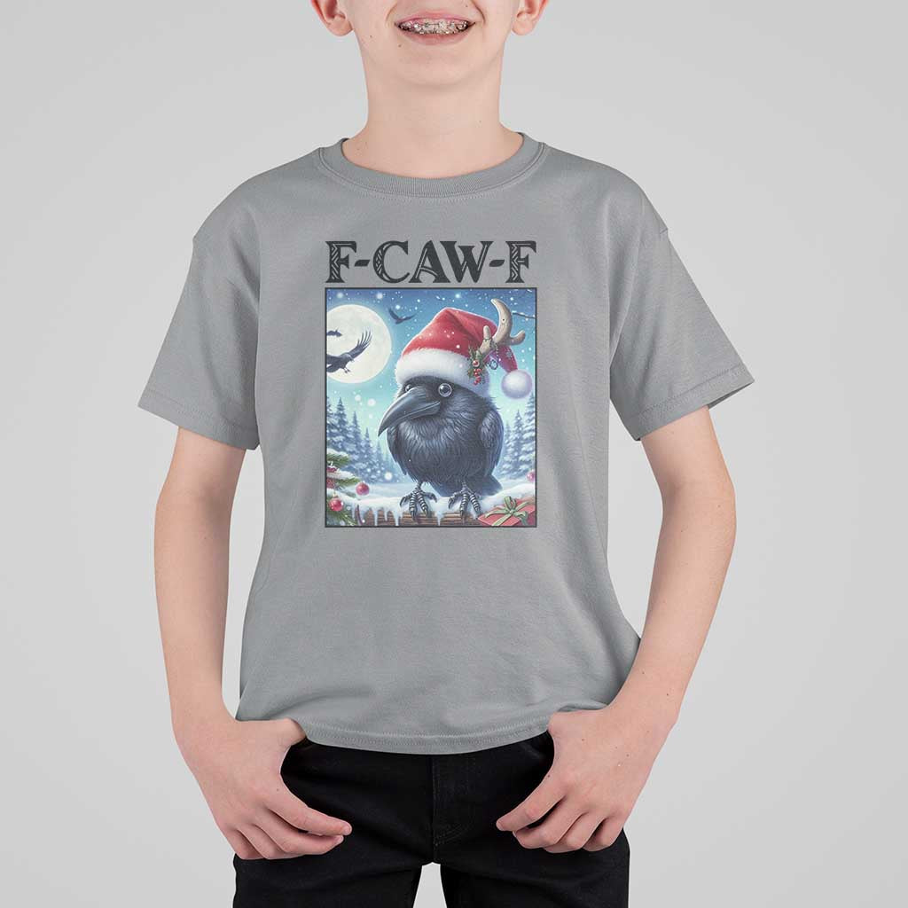 F Caw F Christmas Raven T Shirt For Kid Funny Bird Lover Gift - Wonder Print Shop