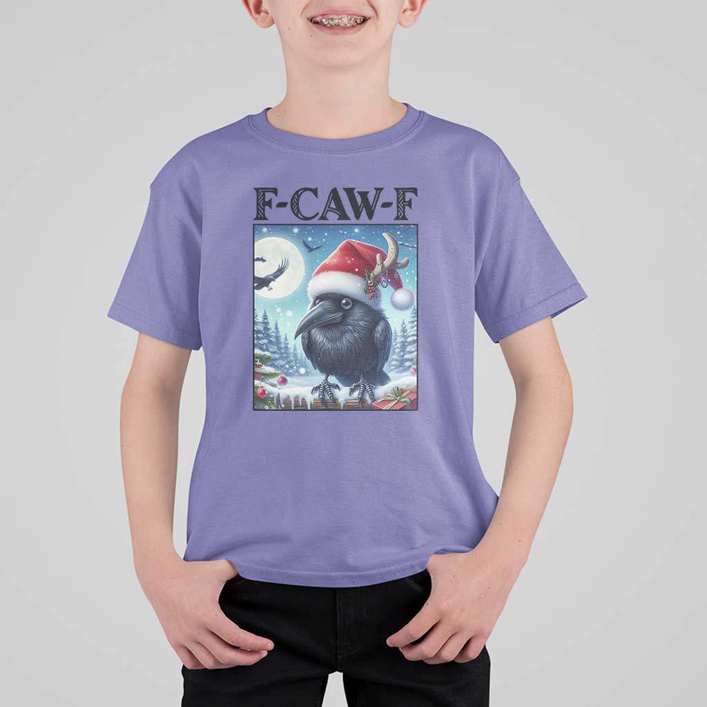 F Caw F Christmas Raven T Shirt For Kid Funny Bird Lover Gift - Wonder Print Shop