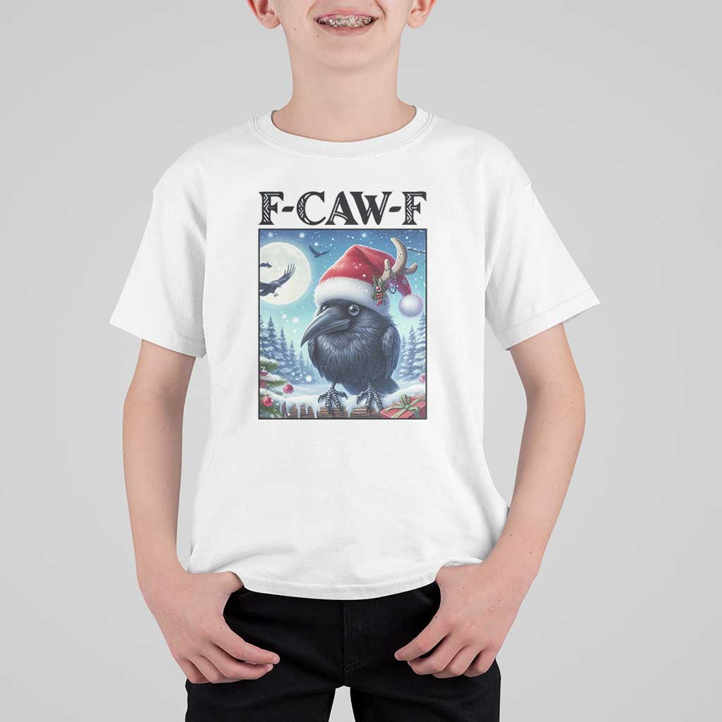 F Caw F Christmas Raven T Shirt For Kid Funny Bird Lover Gift - Wonder Print Shop