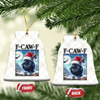 F Caw F Xmas Raven Ceramic Ornament Funny Bird Lover Gift - Wonder Print Shop