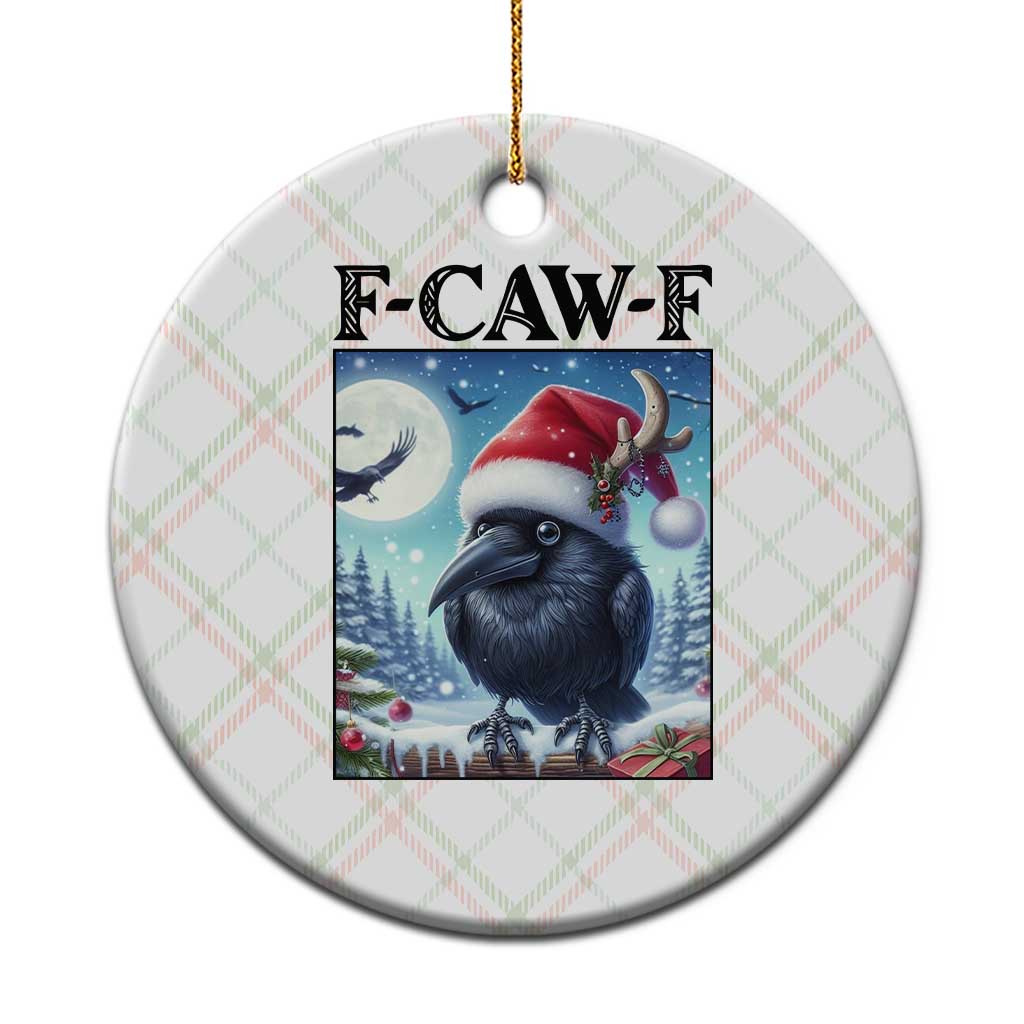 F Caw F Xmas Raven Ceramic Ornament Funny Bird Lover Gift - Wonder Print Shop