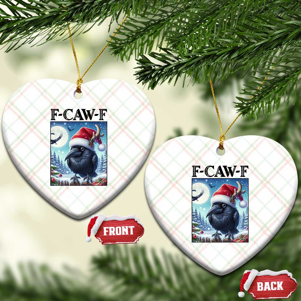 F Caw F Xmas Raven Ceramic Ornament Funny Bird Lover Gift - Wonder Print Shop