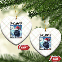 F Caw F Xmas Raven Ceramic Ornament Funny Bird Lover Gift - Wonder Print Shop
