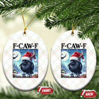 F Caw F Xmas Raven Ceramic Ornament Funny Bird Lover Gift - Wonder Print Shop