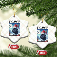 F Caw F Xmas Raven Ceramic Ornament Funny Bird Lover Gift - Wonder Print Shop