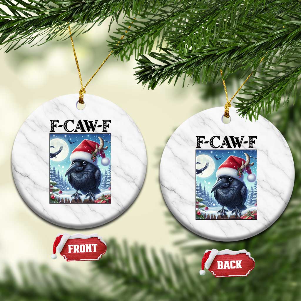 F Caw F Xmas Raven Ceramic Ornament Funny Bird Lover Gift - Wonder Print Shop